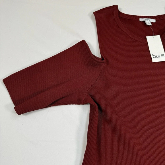 Bar III Midnight Bloom A-Line Mini Dress Womens Size XXL Rust Cold Shoulder NWT - Picture 9 of 10